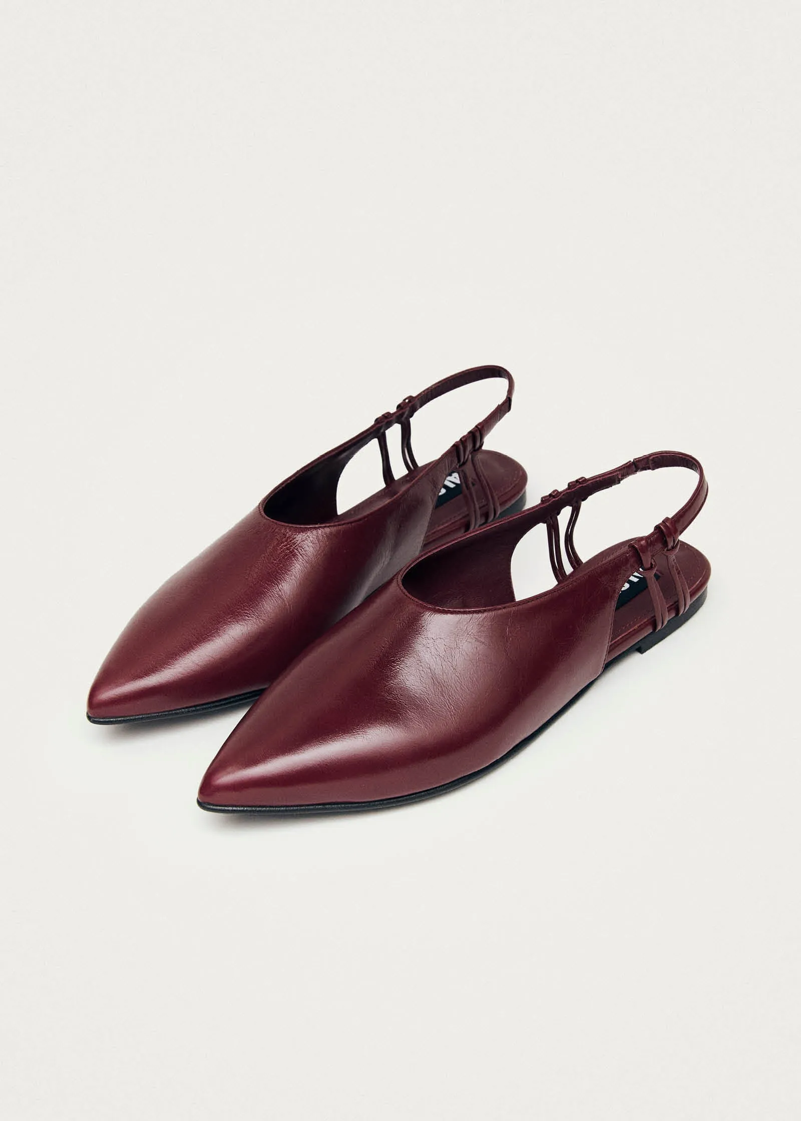 Mandy Burgundy Leather Ballet Flats sold by Alohas product image thumbnail 2