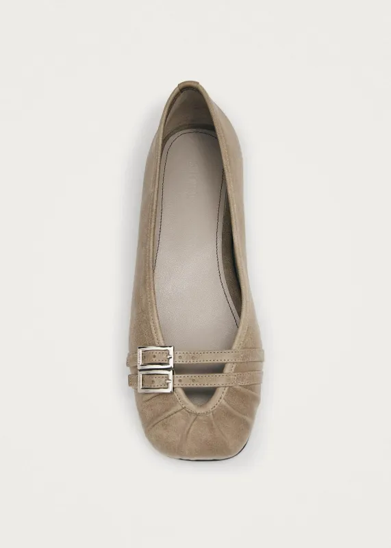 Cendana Vintage Grey Leather Ballet Flats sold by Alohas