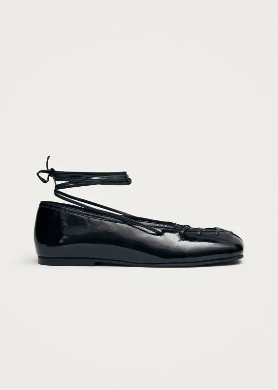 Bumi Onix Black Leather Ballet Flats sold by Alohas