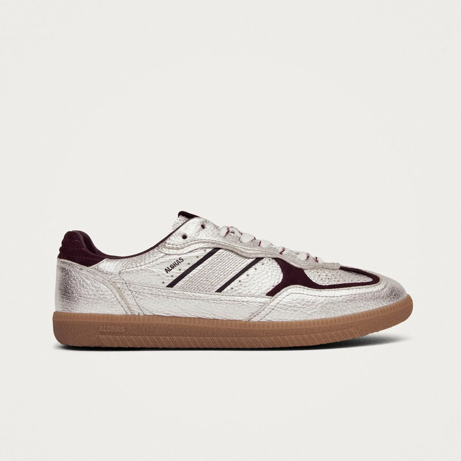 Tb.490 Grain Shimmer Silver & Burgundy Leather Sneakers sold by Alohas product image thumbnail 3