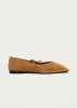 Sway Suede Tan Leather Ballet Flats sold by Alohas