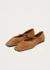Sway Suede Tan Leather Ballet Flats sold by Alohas