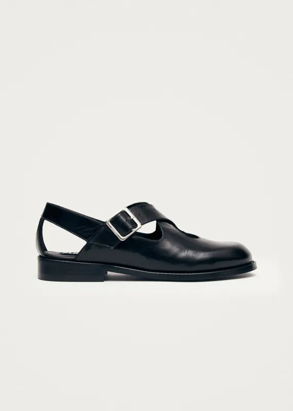 Marion Black Leather Ballet Flats sold by Alohas