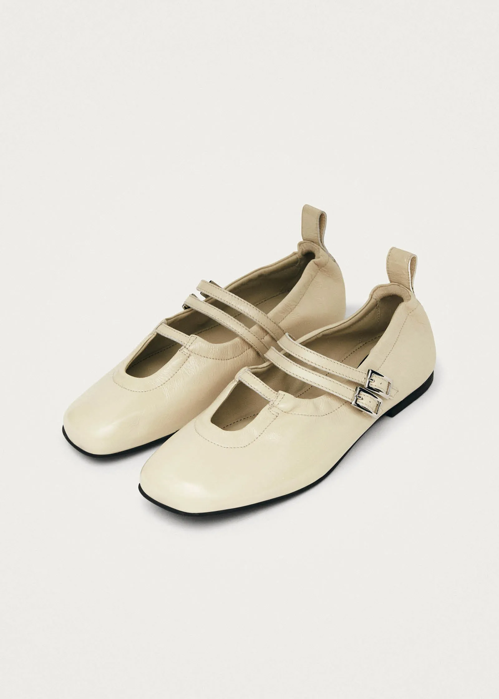Anne Onix Cream Leather Ballet Flats sold by Alohas product image thumbnail 2