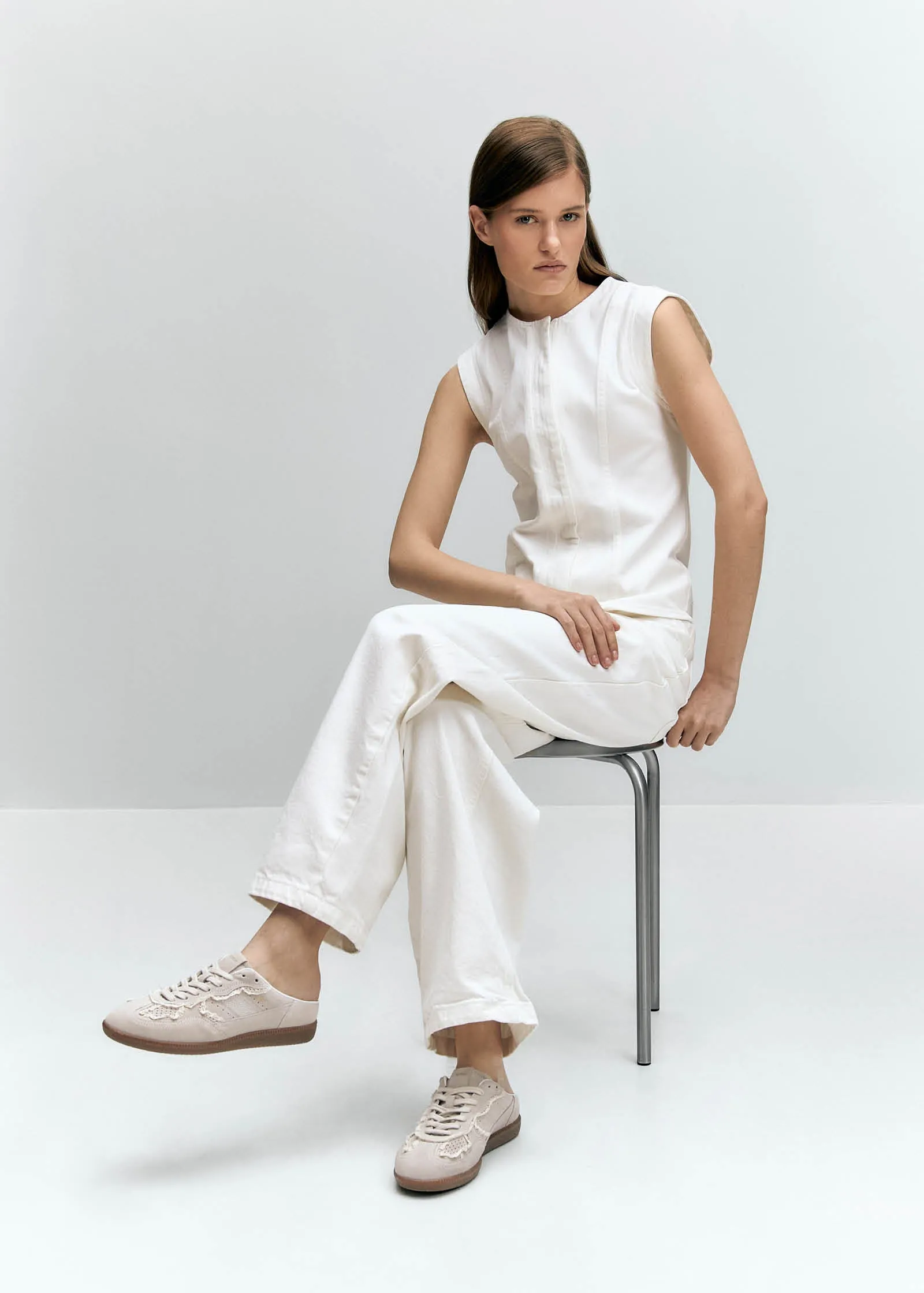 Tb.490 Mule Crochet Cream Leather Sneakers sold by Alohas product image thumbnail 2