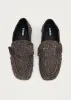 Aeryn Suede Fuzzy Brown Leather Loafers sold by Alohas