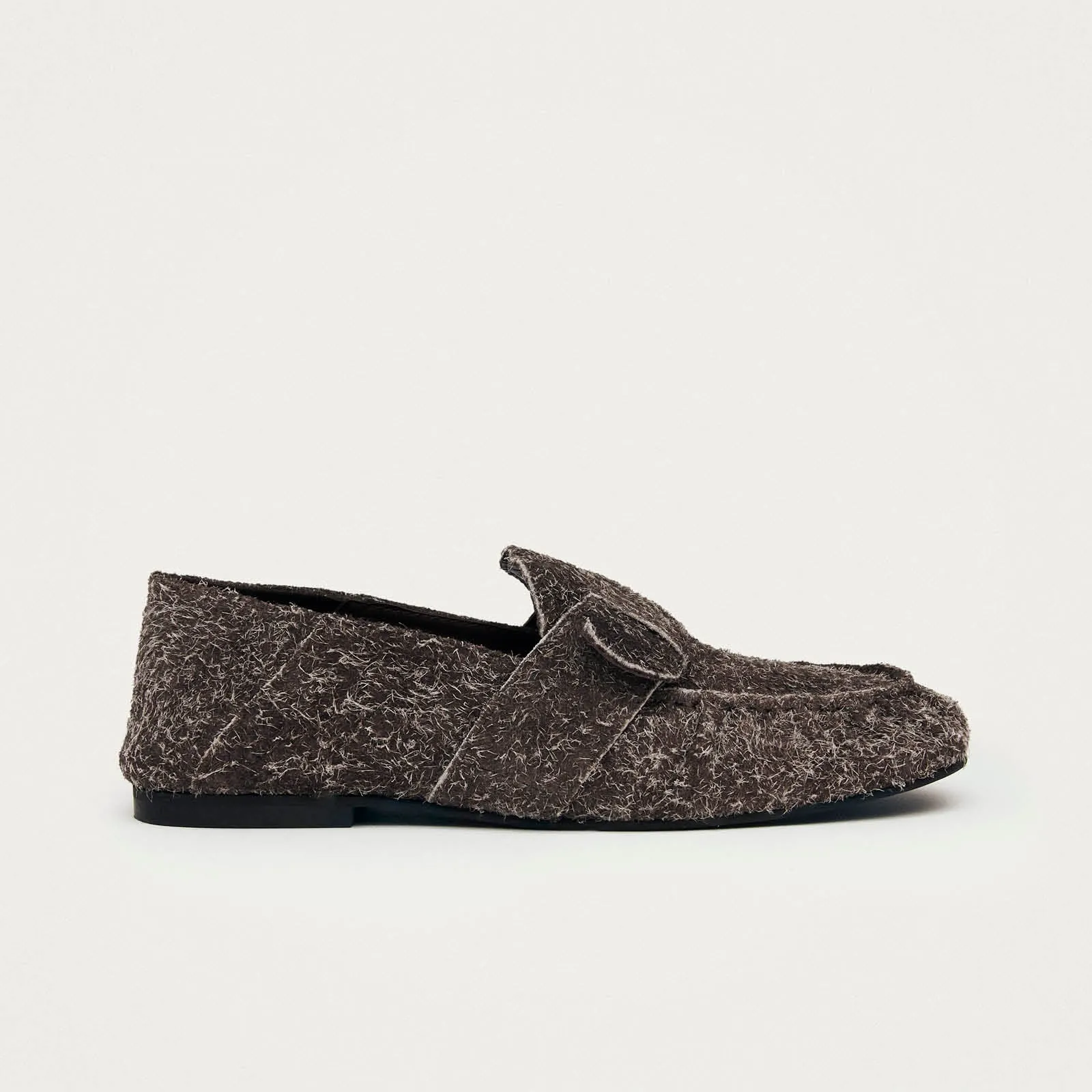 Aeryn Suede Fuzzy Brown Leather Loafers sold by Alohas product image thumbnail 3