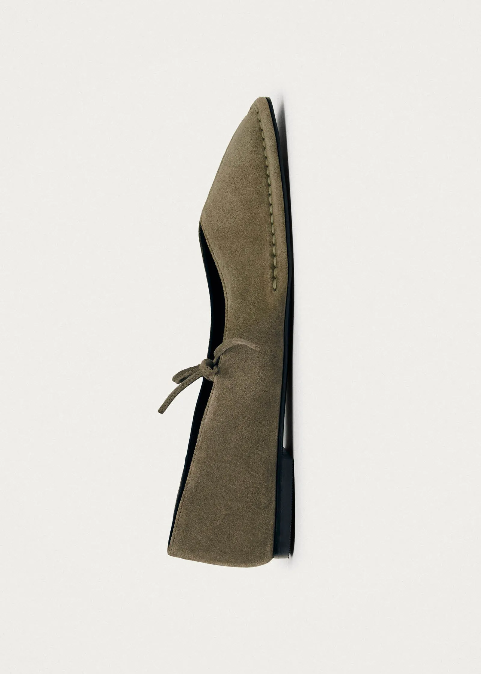 Sway Suede Khaki Leather Ballet Flats sold by Alohas product image thumbnail 2