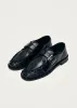 Brandy Black Leather Loafers sold by Alohas
