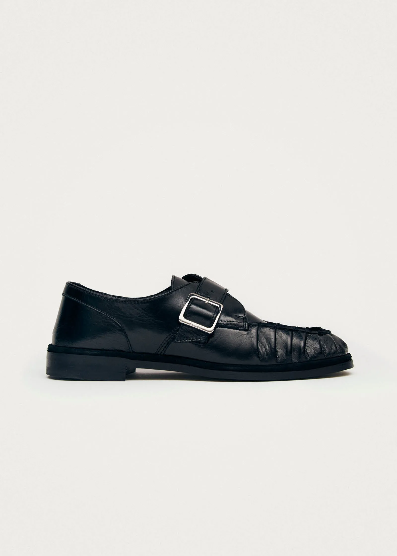 Brandy Black Leather Loafers sold by Alohas