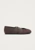 Tirta Suede Chocolate Leather Ballet Flats sold by Alohas