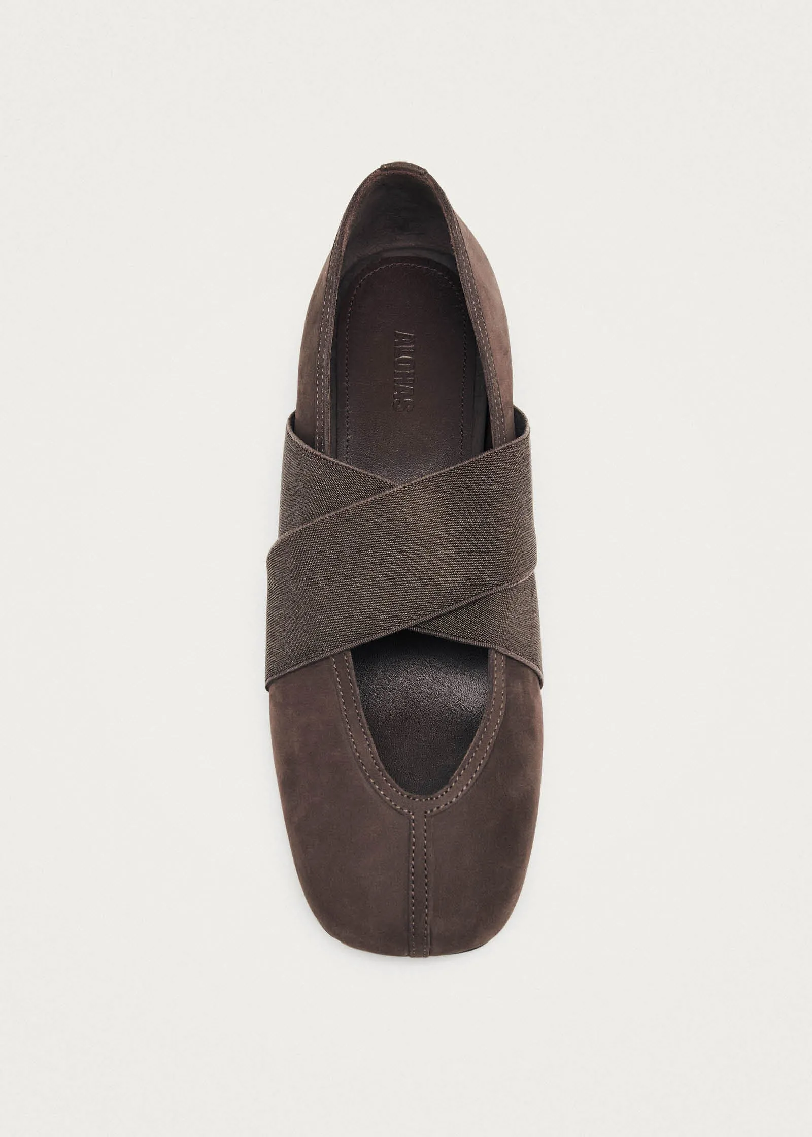 Tirta Suede Chocolate Leather Ballet Flats sold by Alohas product image thumbnail 4