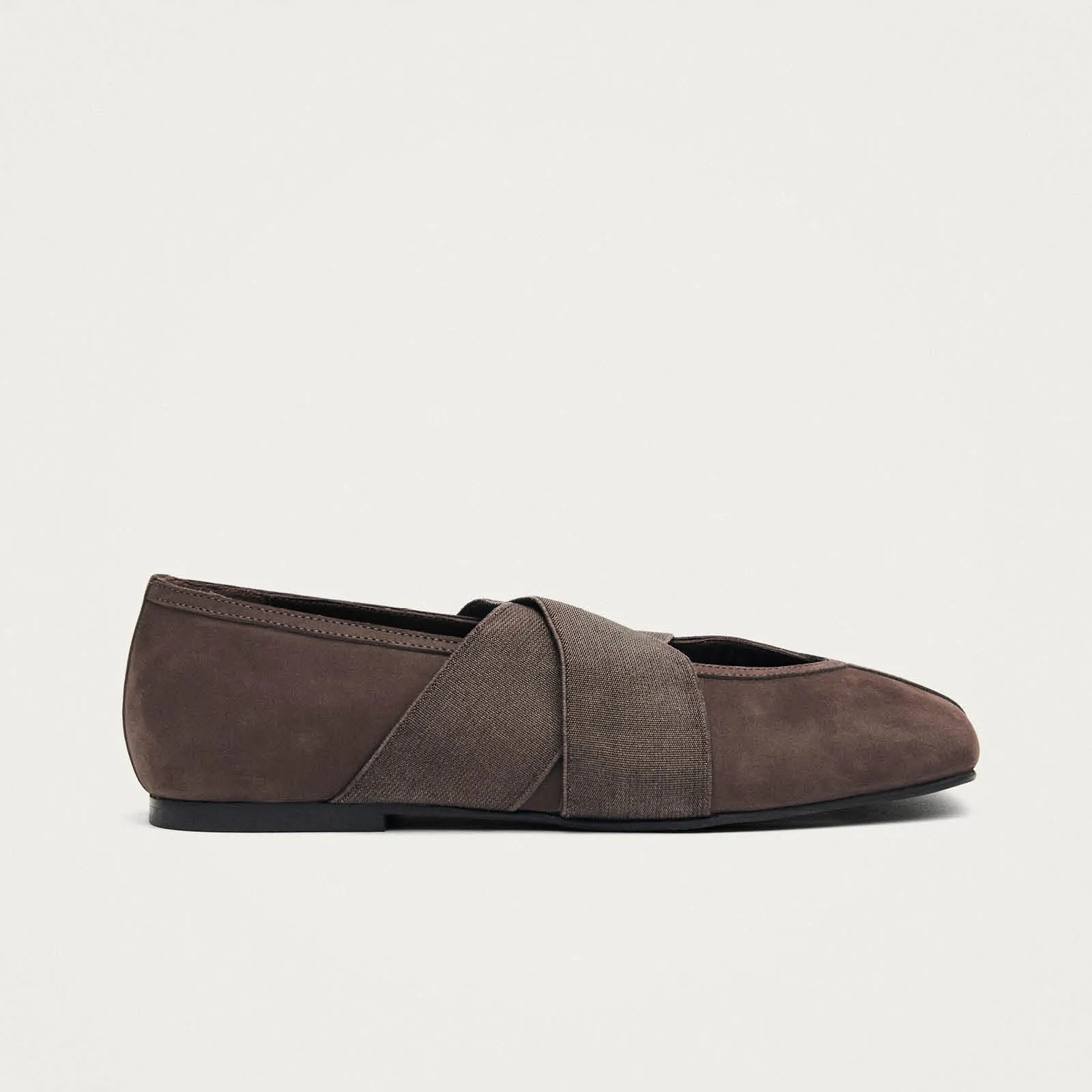 Tirta Suede Chocolate Leather Ballet Flats sold by Alohas product image thumbnail 3