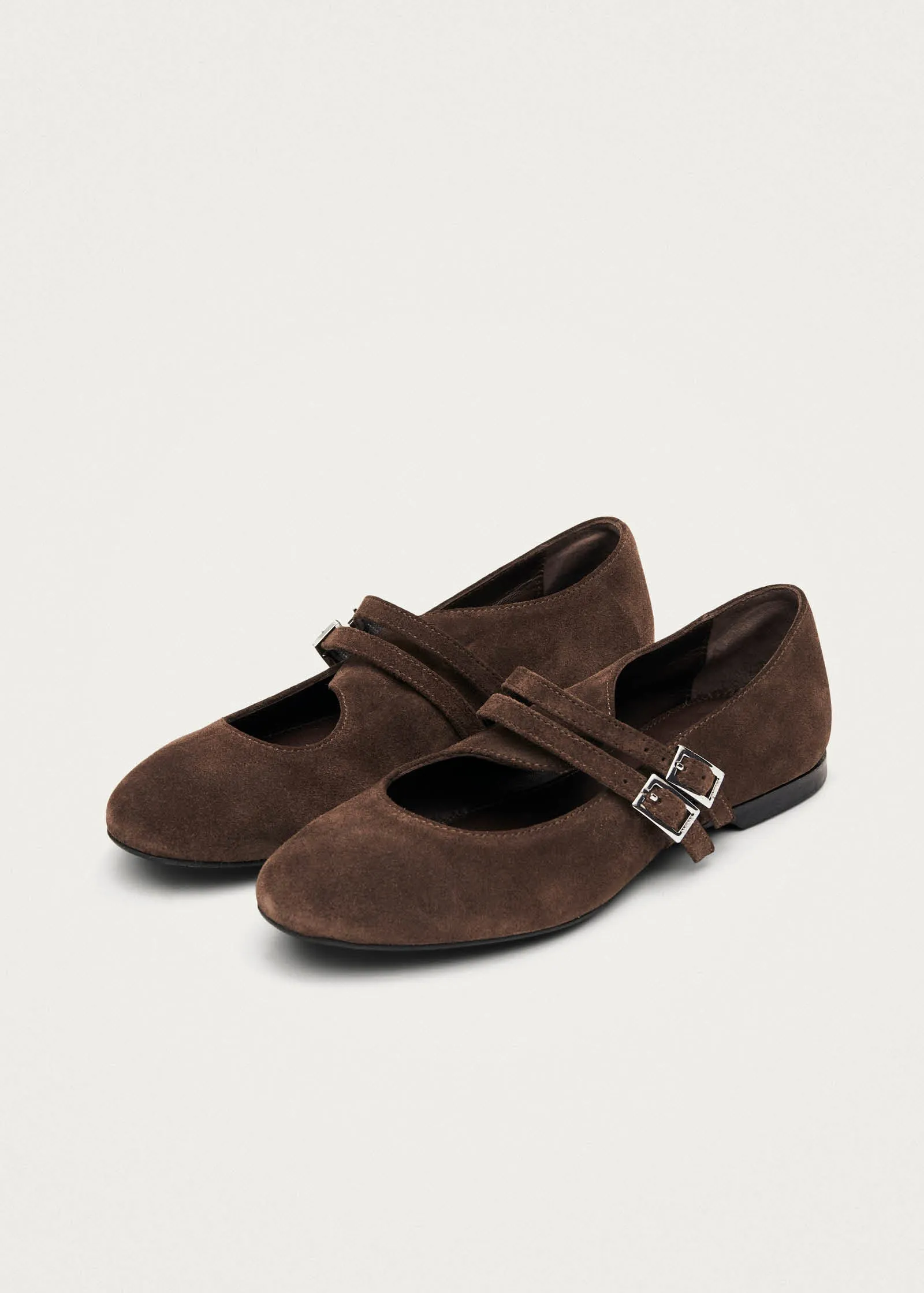 Romy Suede Brown Leather Ballet Flats sold by Alohas product image thumbnail 2