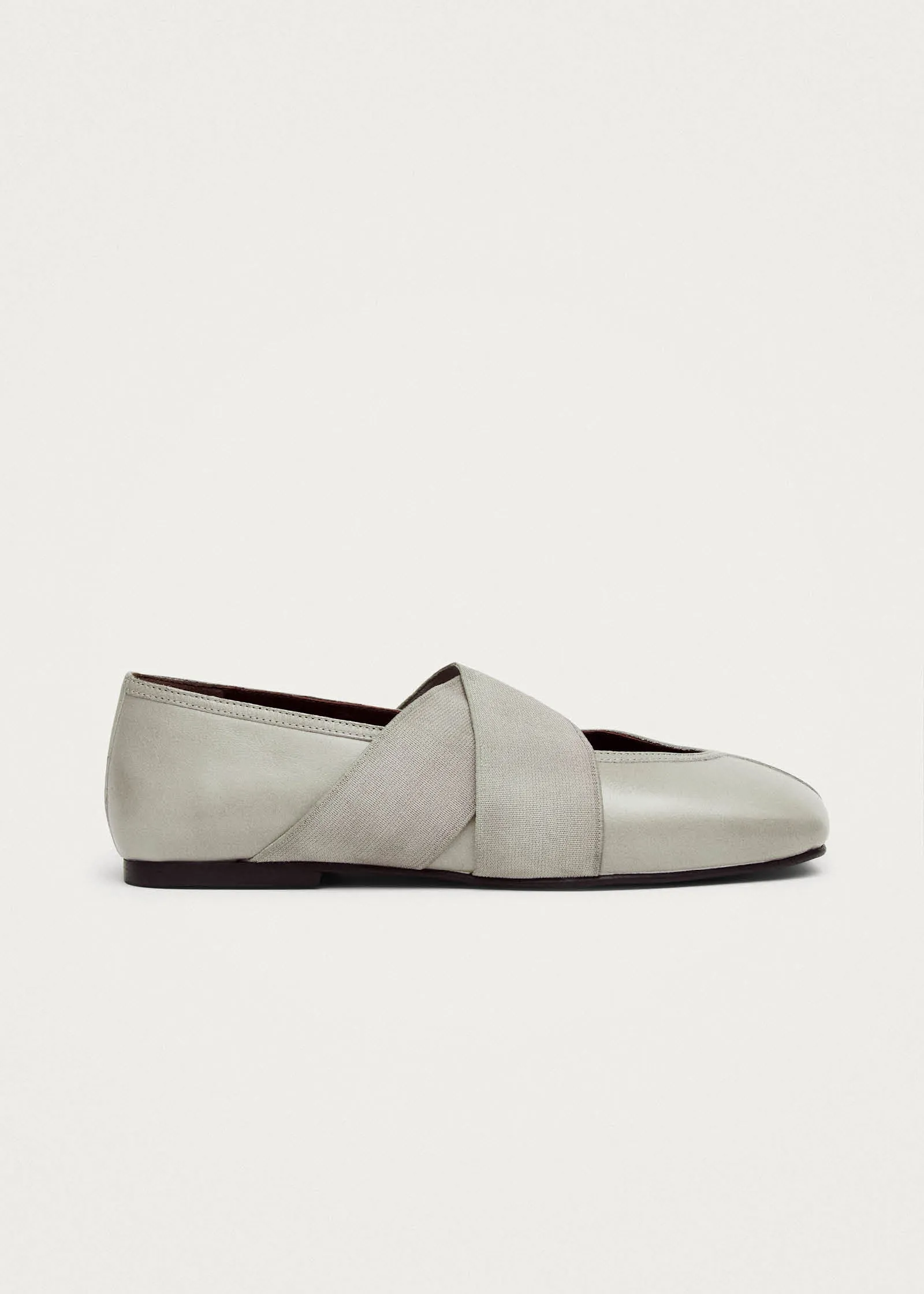 Tirta Rift Grey Leather Ballet Flats sold by Alohas