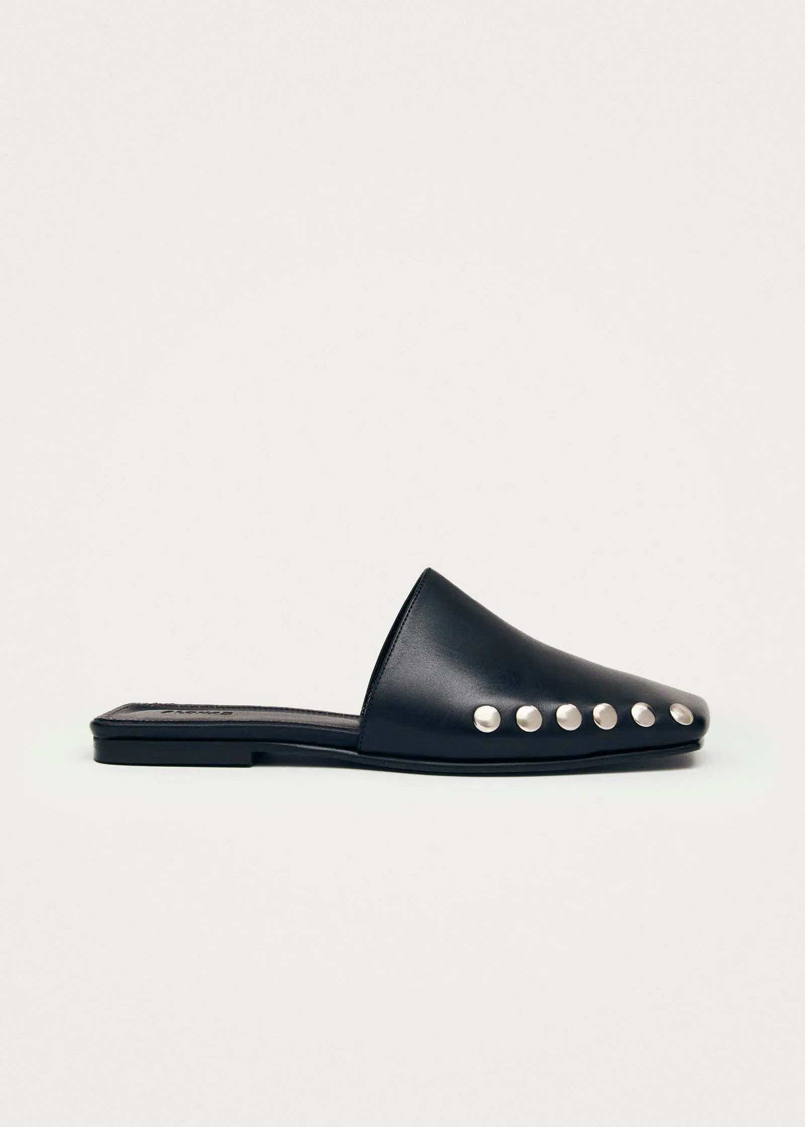 Kelly Black Leather Mules sold by Alohas