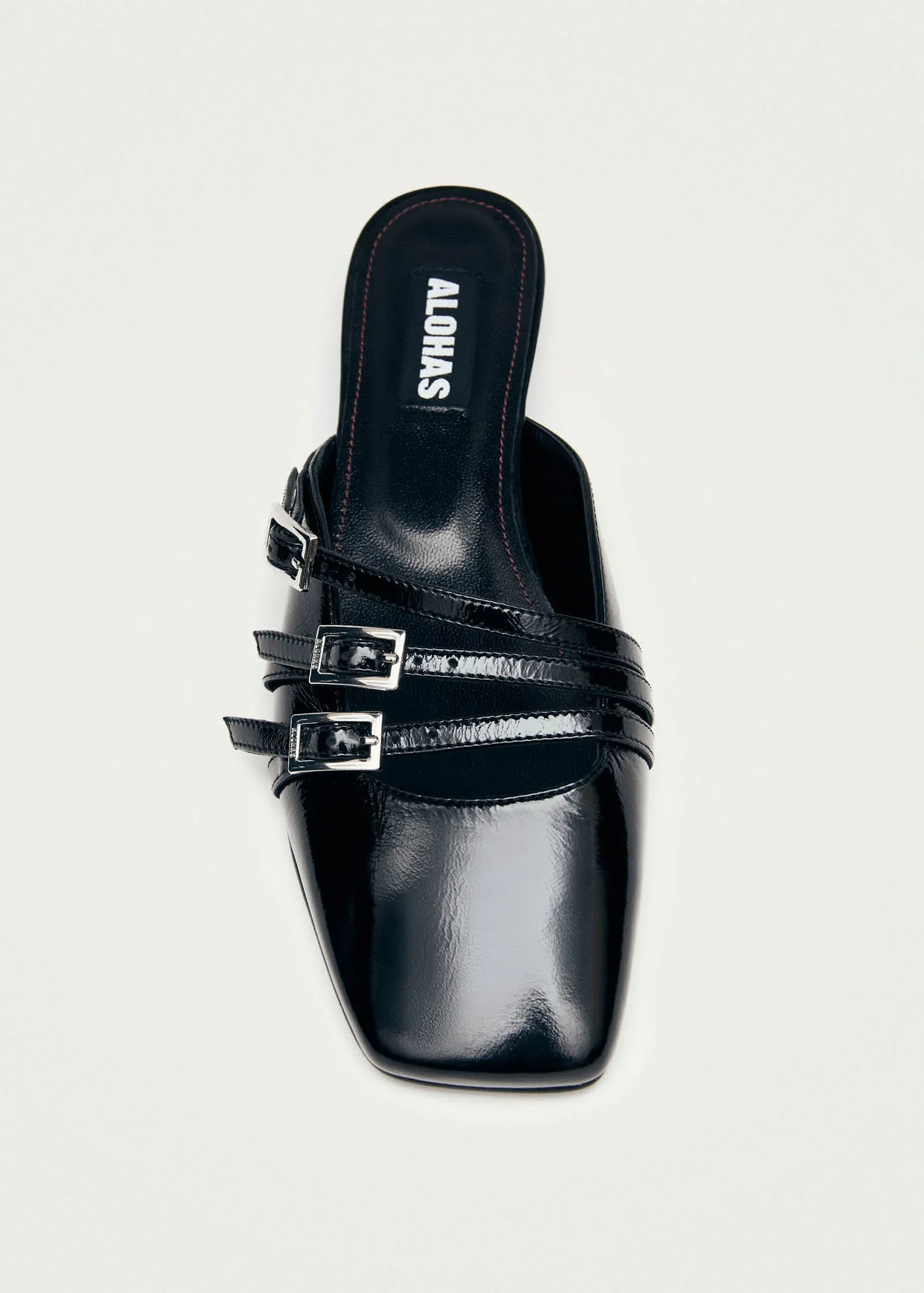 Penelope Onix Black Leather Mules sold by Alohas product image thumbnail 5