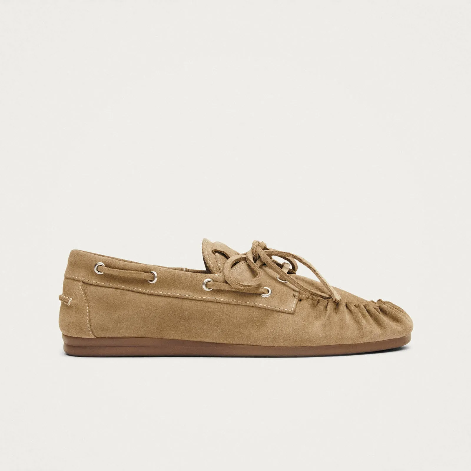 Rowan Suede Beige Leather Loafers sold by Alohas product image thumbnail 3