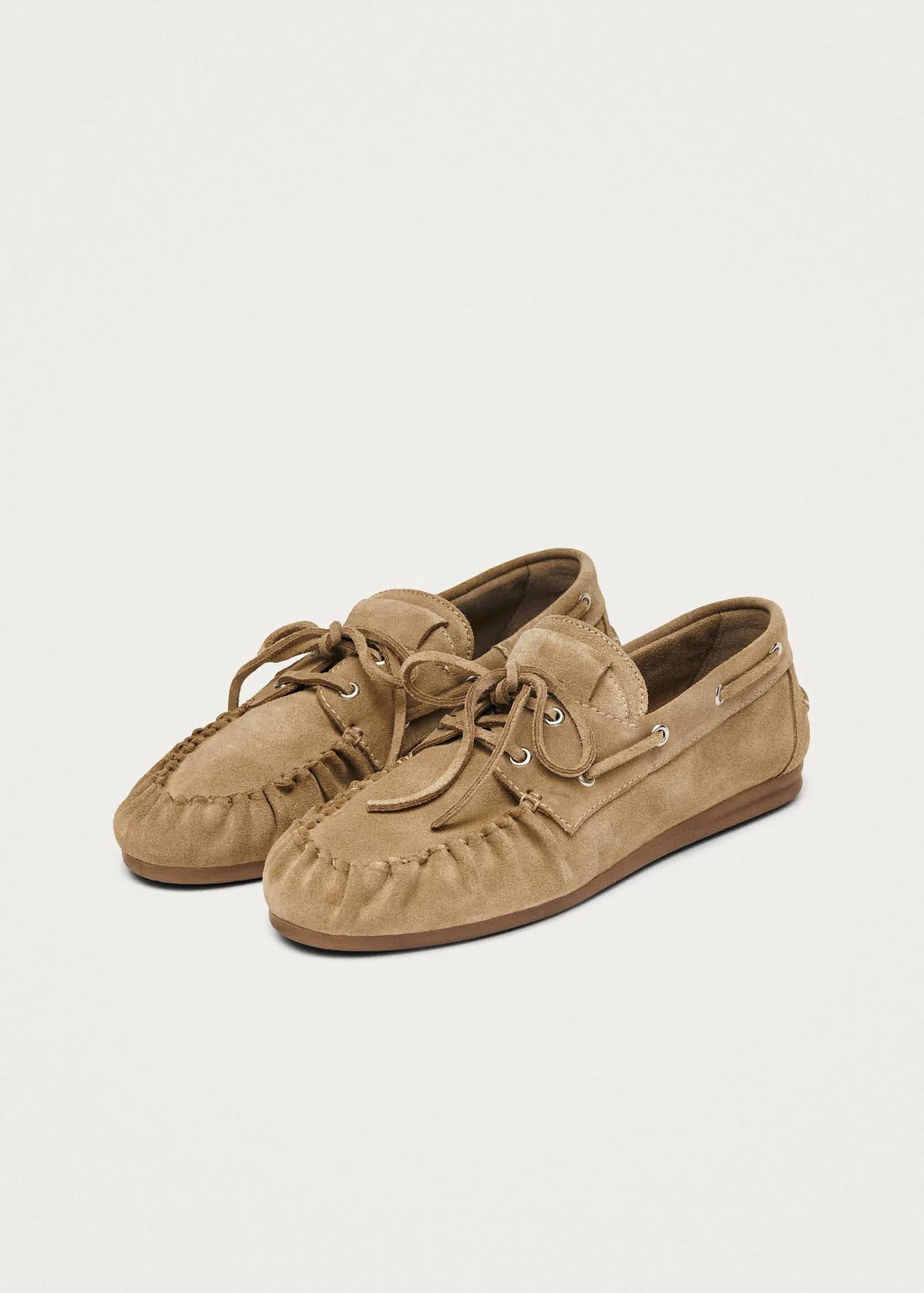 Rowan Suede Beige Leather Loafers sold by Alohas product image thumbnail 2