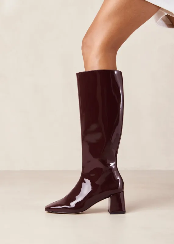 Chalk Onix Burgundy Vegan Leather Boots sold by Alohas