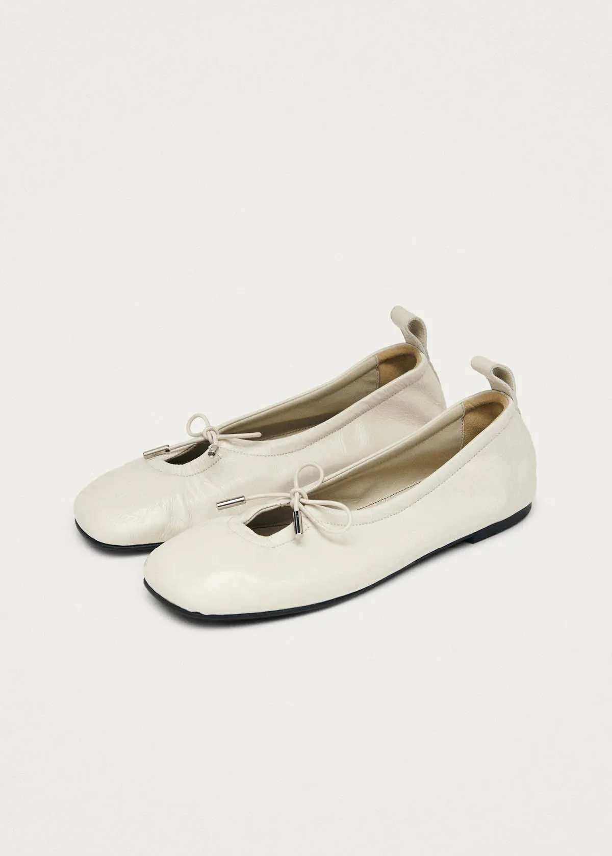 Rosalind Patent Cream Leather Ballet Flats sold by Alohas product image thumbnail 5