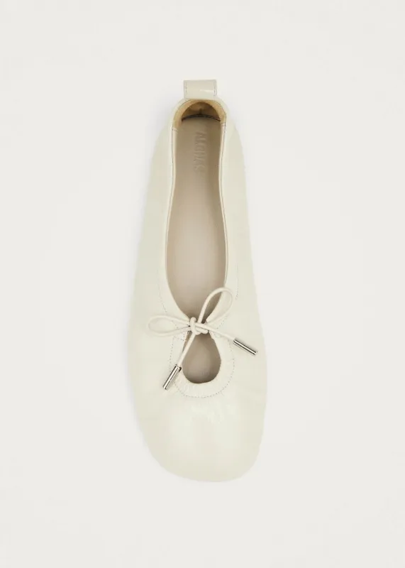 Rosalind Patent Cream Leather Ballet Flats sold by Alohas