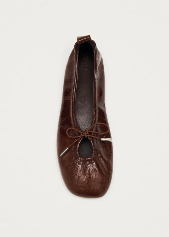 Rosalind Patent Brown Leather Ballet Flats sold by Alohas