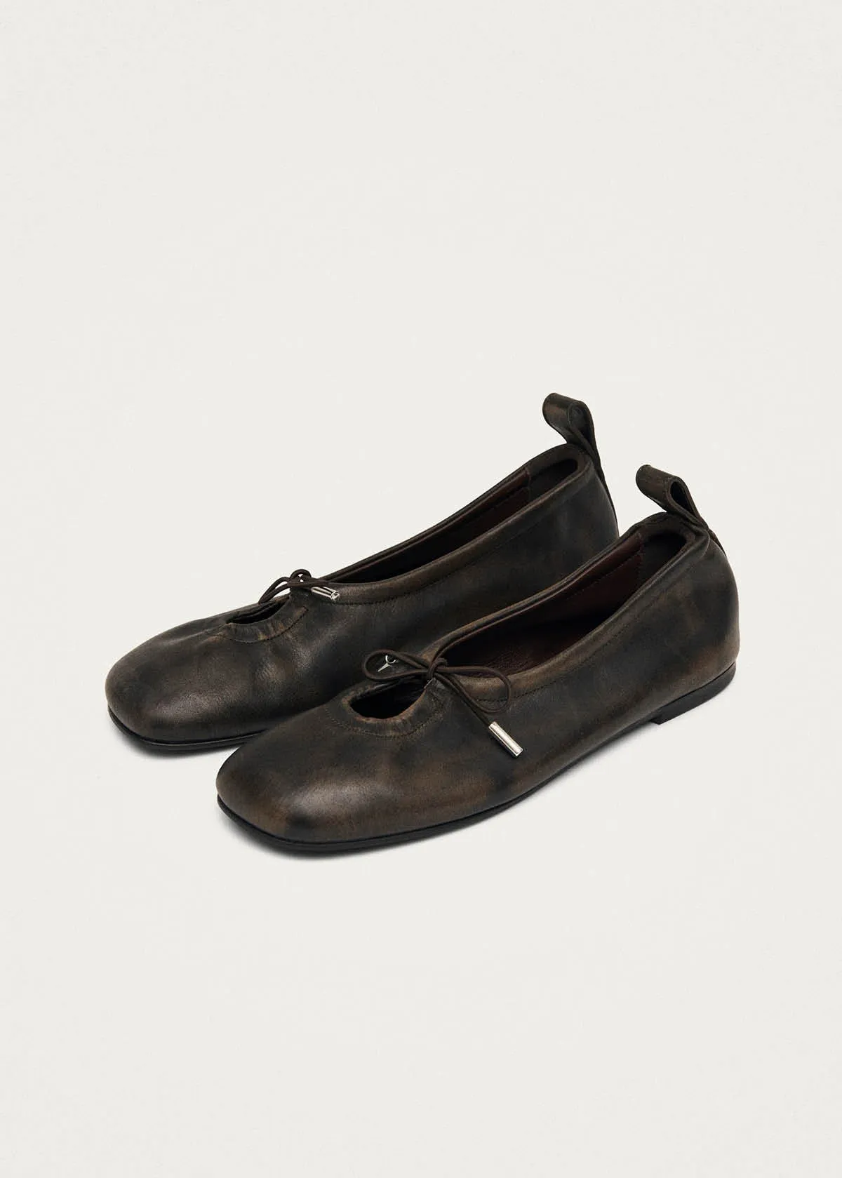 Rosalind Brushed Brown Leather Ballet Flats sold by Alohas product image thumbnail 5