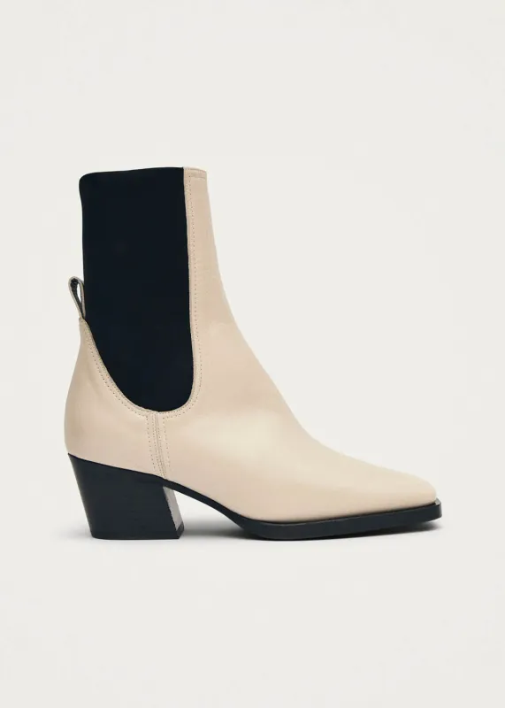 Hayes Rift Cream Leather Ankle Boots sold by Alohas