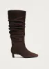 Kalila Suede Brown Leather Boots sold by Alohas