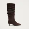 Kalila Suede Brown Leather Boots sold by Alohas