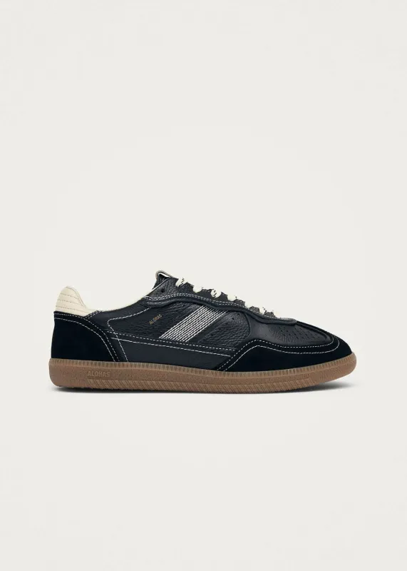 Tb.490 Rife Grain Black & Cream Leather Sneakers sold by Alohas