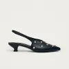 Eros Studs Black Leather Pumps sold by Alohas