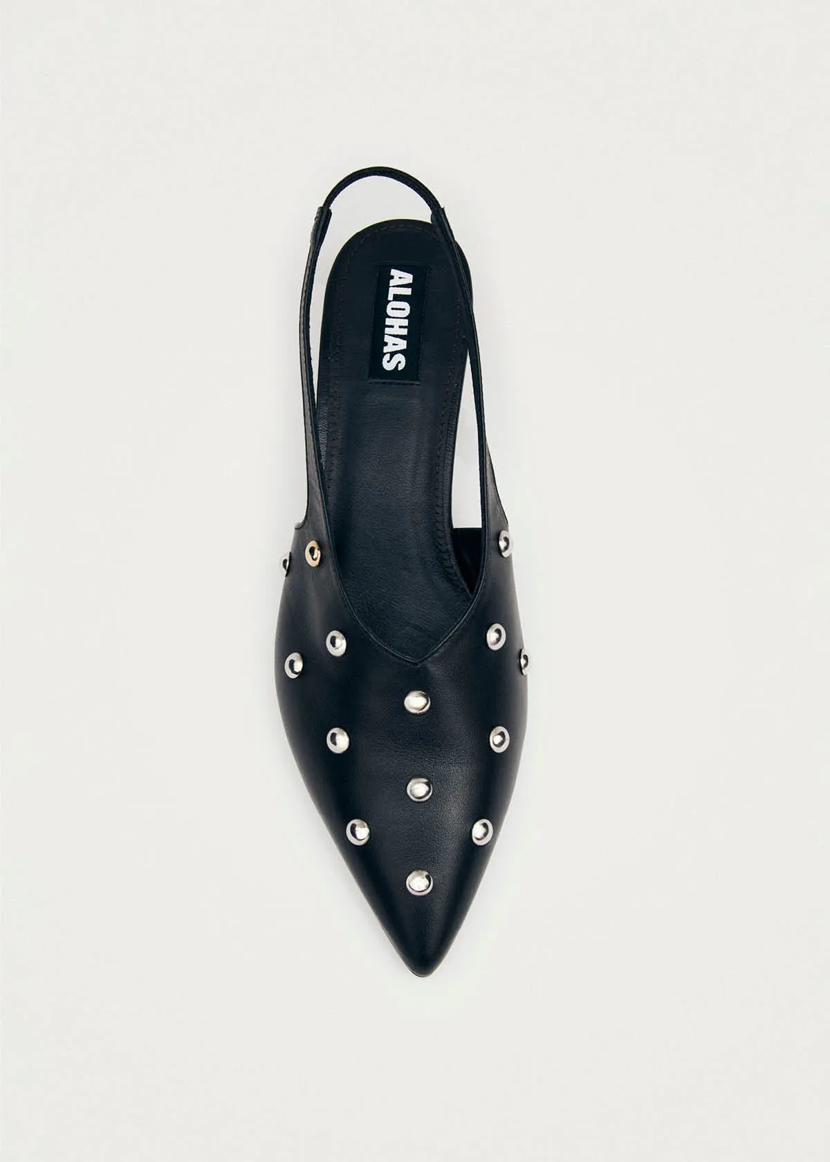 Eros Studs Black Leather Pumps sold by Alohas product image thumbnail 5