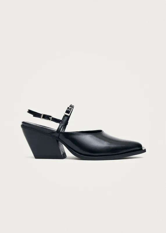 Naomi Black Leather Pumps sold by Alohas