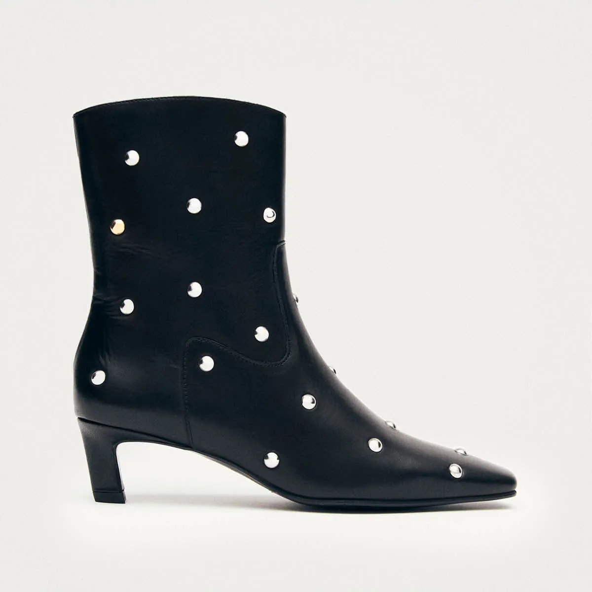 Nash Studs Black Leather Ankle Boots sold by Alohas product image thumbnail 3