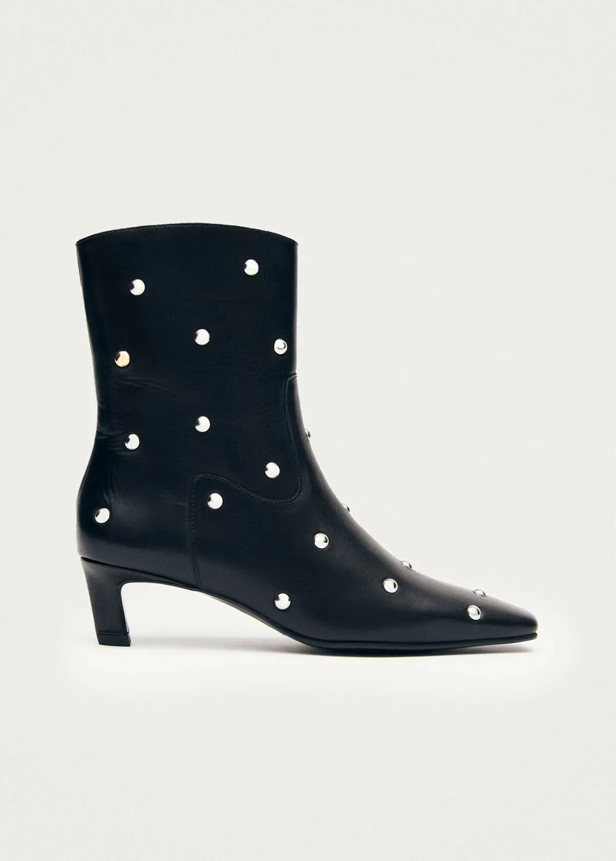 Nash Studs Black Leather Ankle Boots sold by Alohas