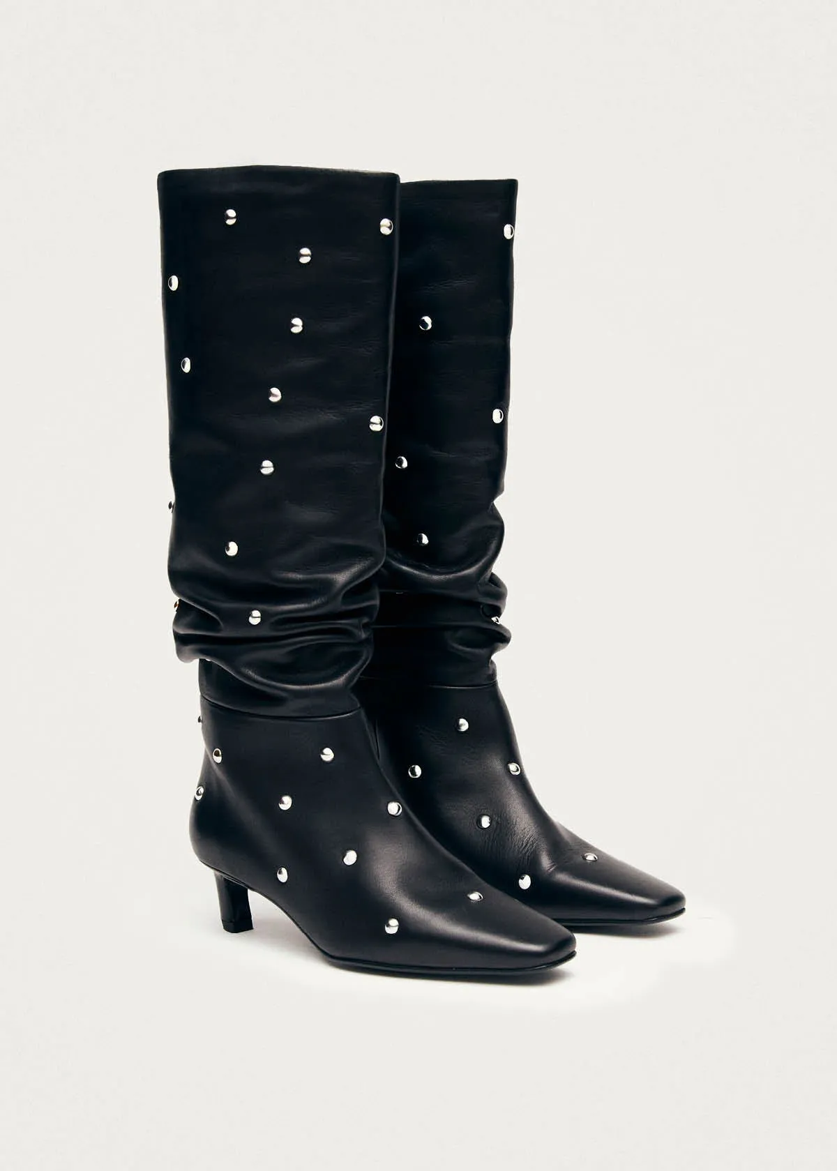 Kalila Studs Black Leather Boots sold by Alohas product image thumbnail 4
