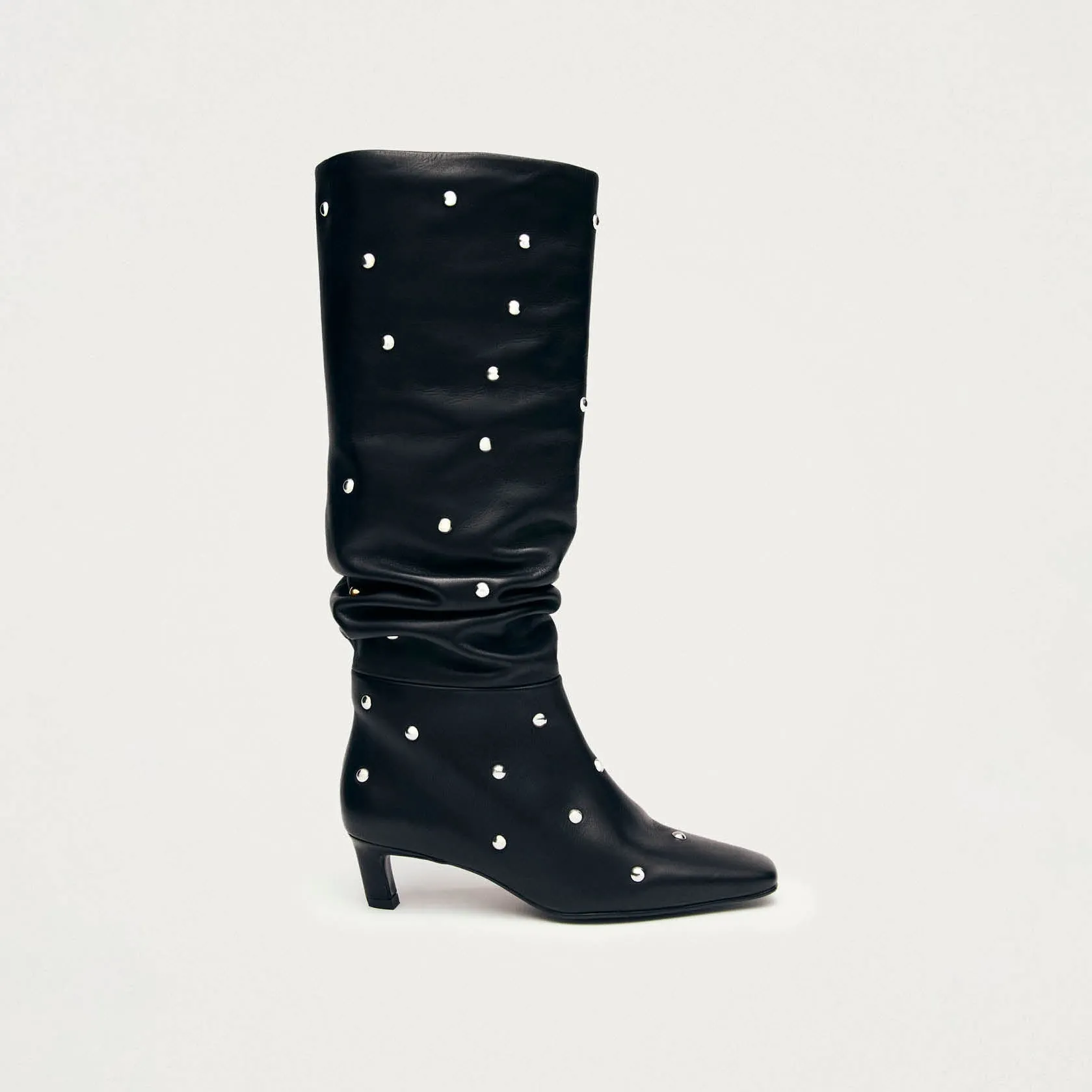 Kalila Studs Black Leather Boots sold by Alohas product image thumbnail 3