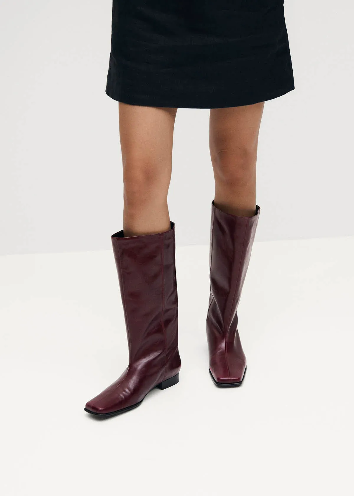 Thalina Rift Burgundy Leather Boots sold by Alohas product image thumbnail 2