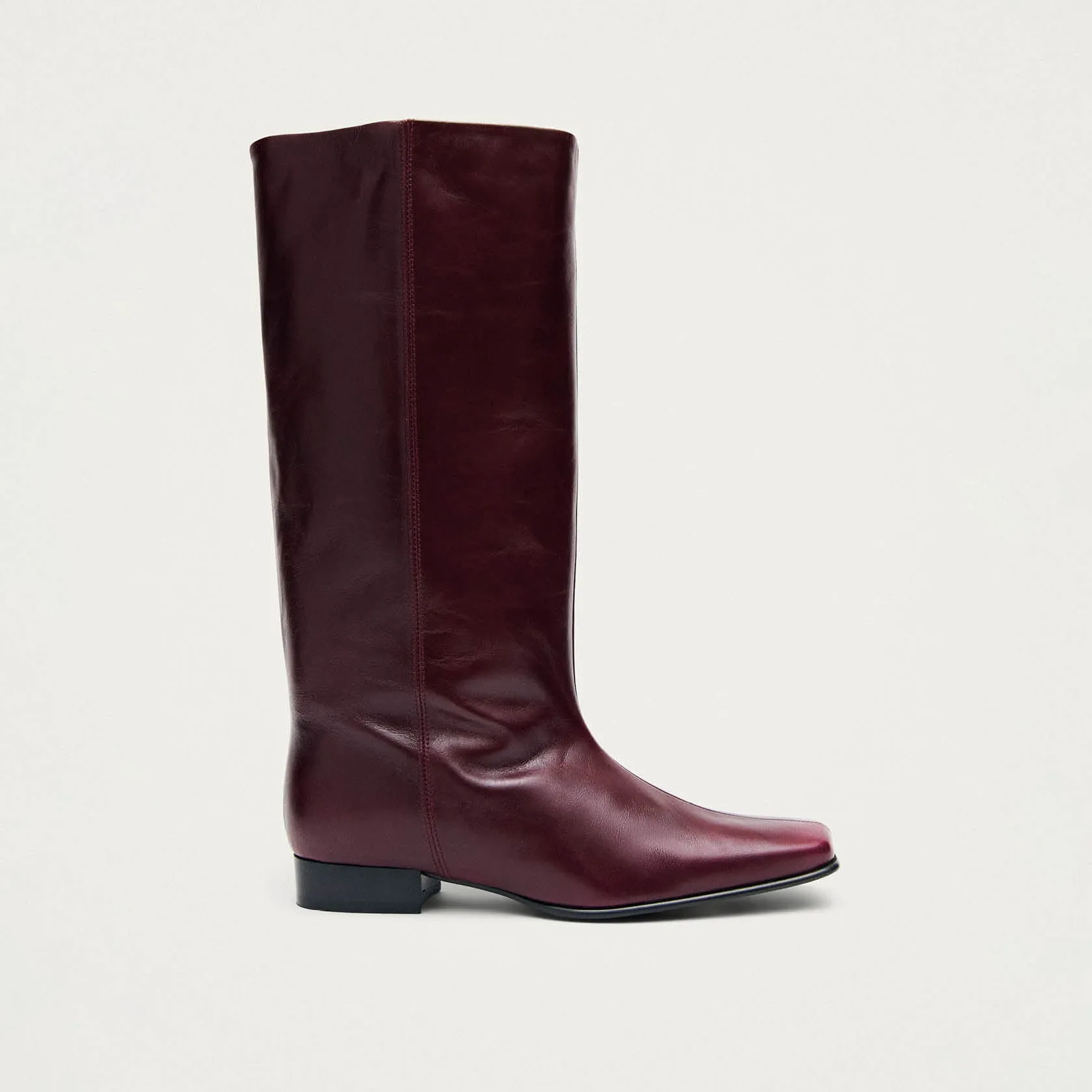 Thalina Rift Burgundy Leather Boots sold by Alohas product image thumbnail 3