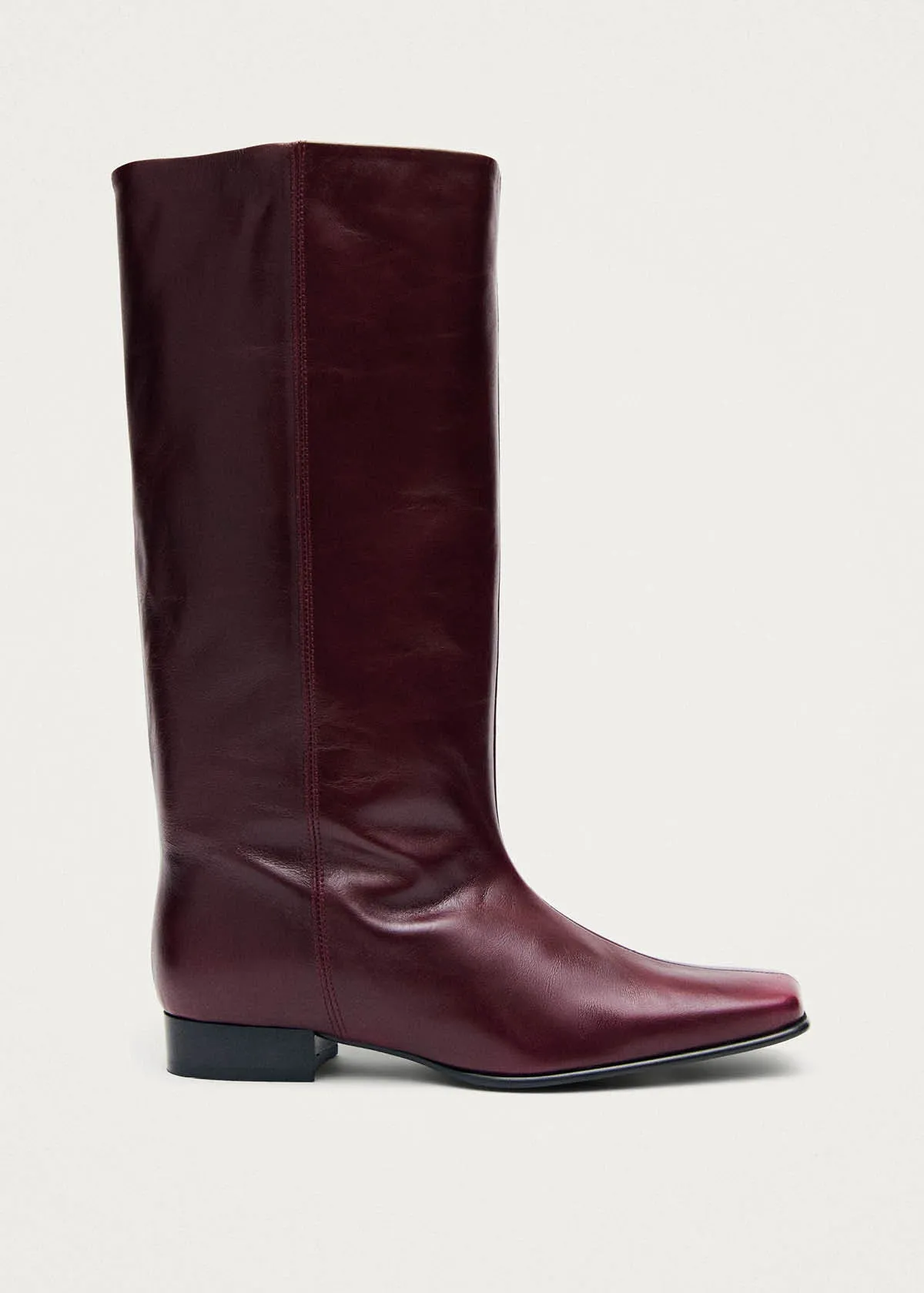 Thalina Rift Burgundy Leather Boots sold by Alohas