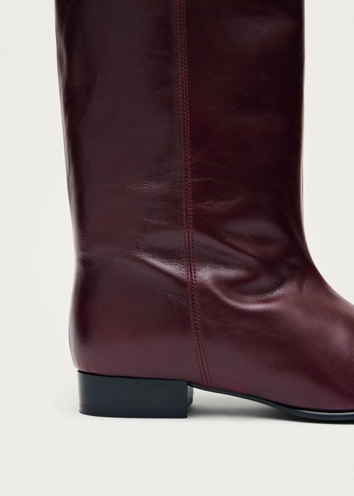 Thalina Rift Burgundy Leather Boots sold by Alohas product image thumbnail 4