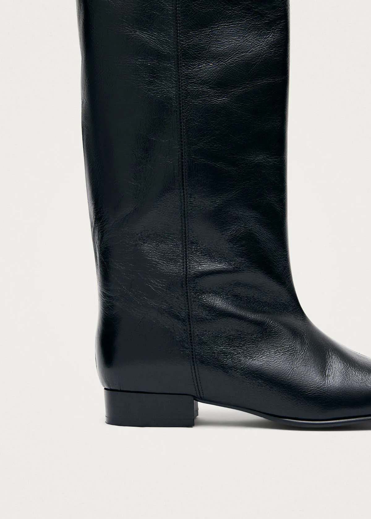 Thalina Rift Black Leather Boots sold by Alohas product image thumbnail 4