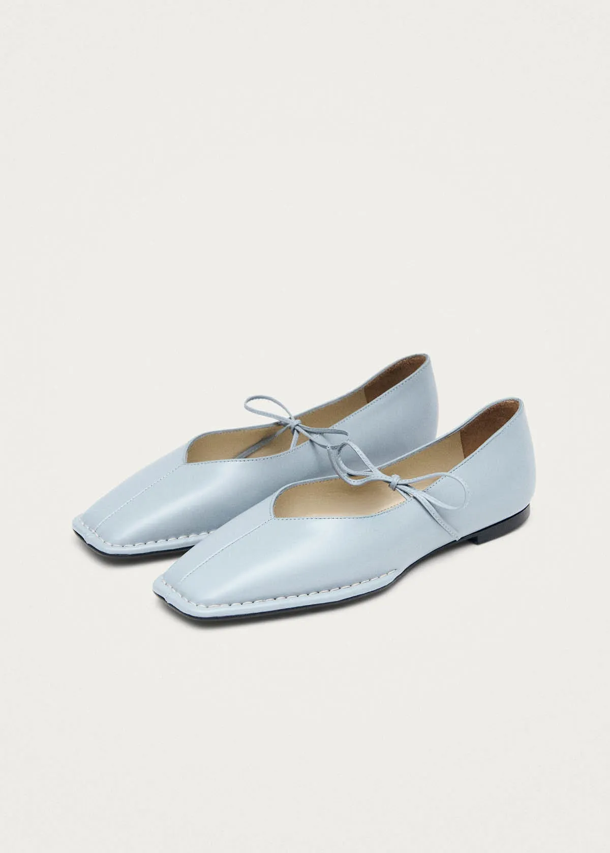 Sway Blue Leather Ballet Flats sold by Alohas product image thumbnail 5