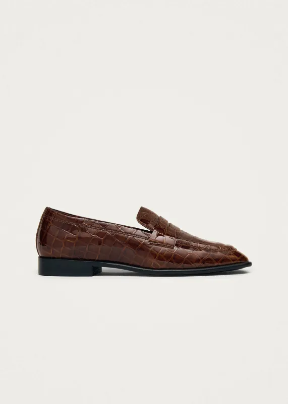 Zaha Alli Brown Leather Loafers sold by Alohas