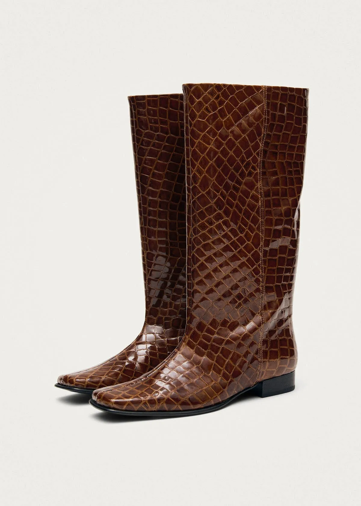 Thalina Alli Brown Leather Boots sold by Alohas product image thumbnail 4