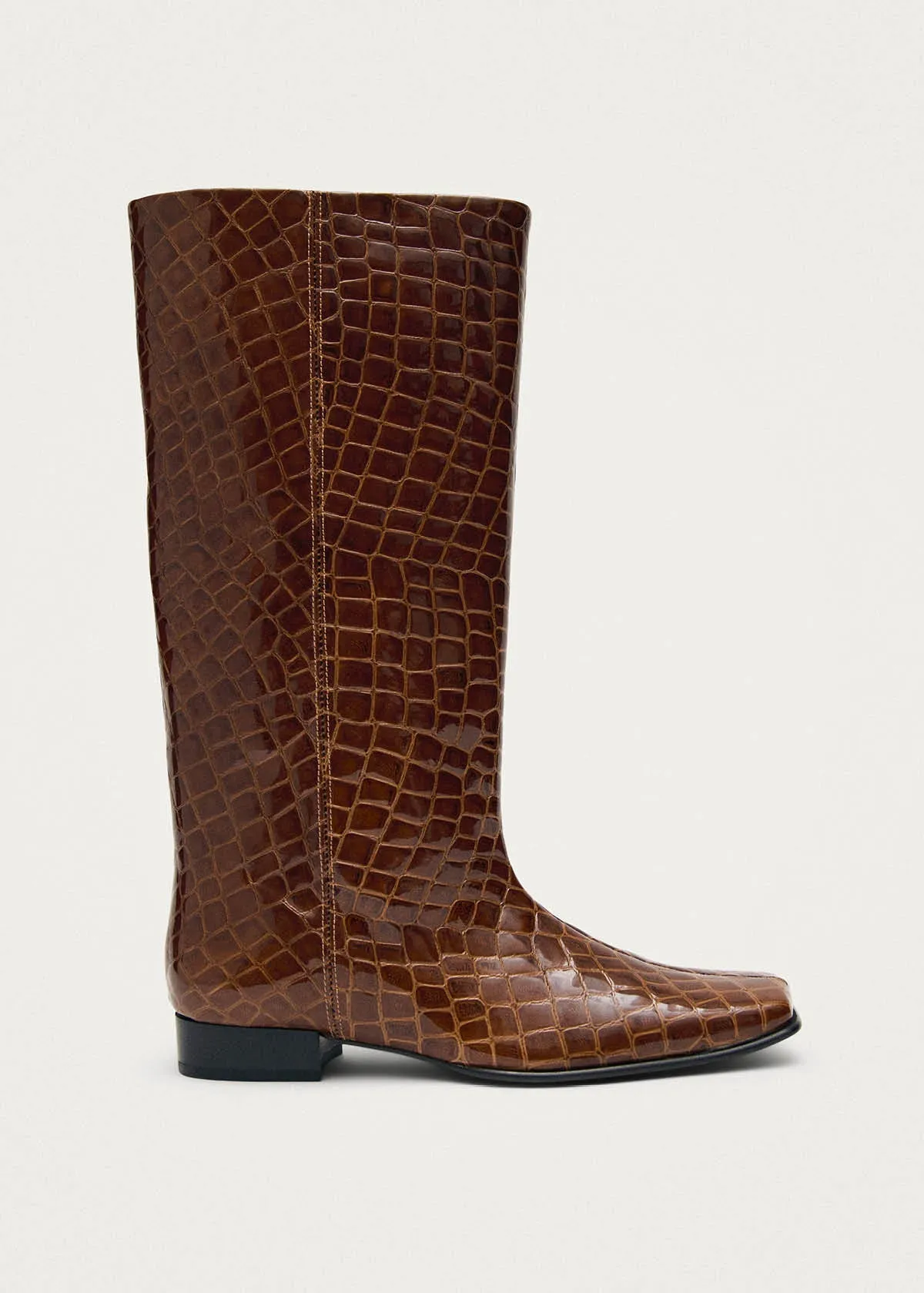 Thalina Alli Brown Leather Boots sold by Alohas