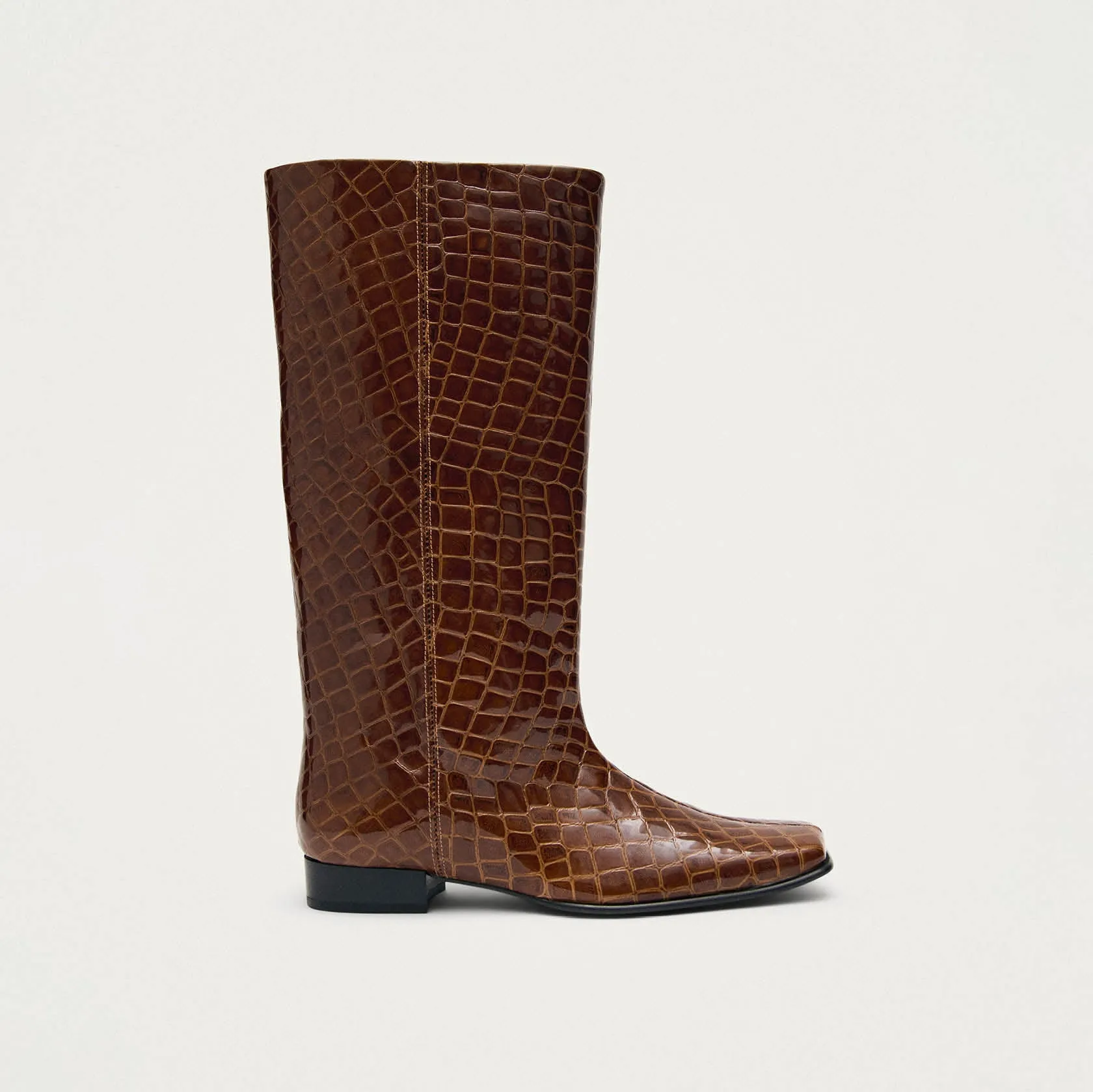 Thalina Alli Brown Leather Boots sold by Alohas product image thumbnail 3