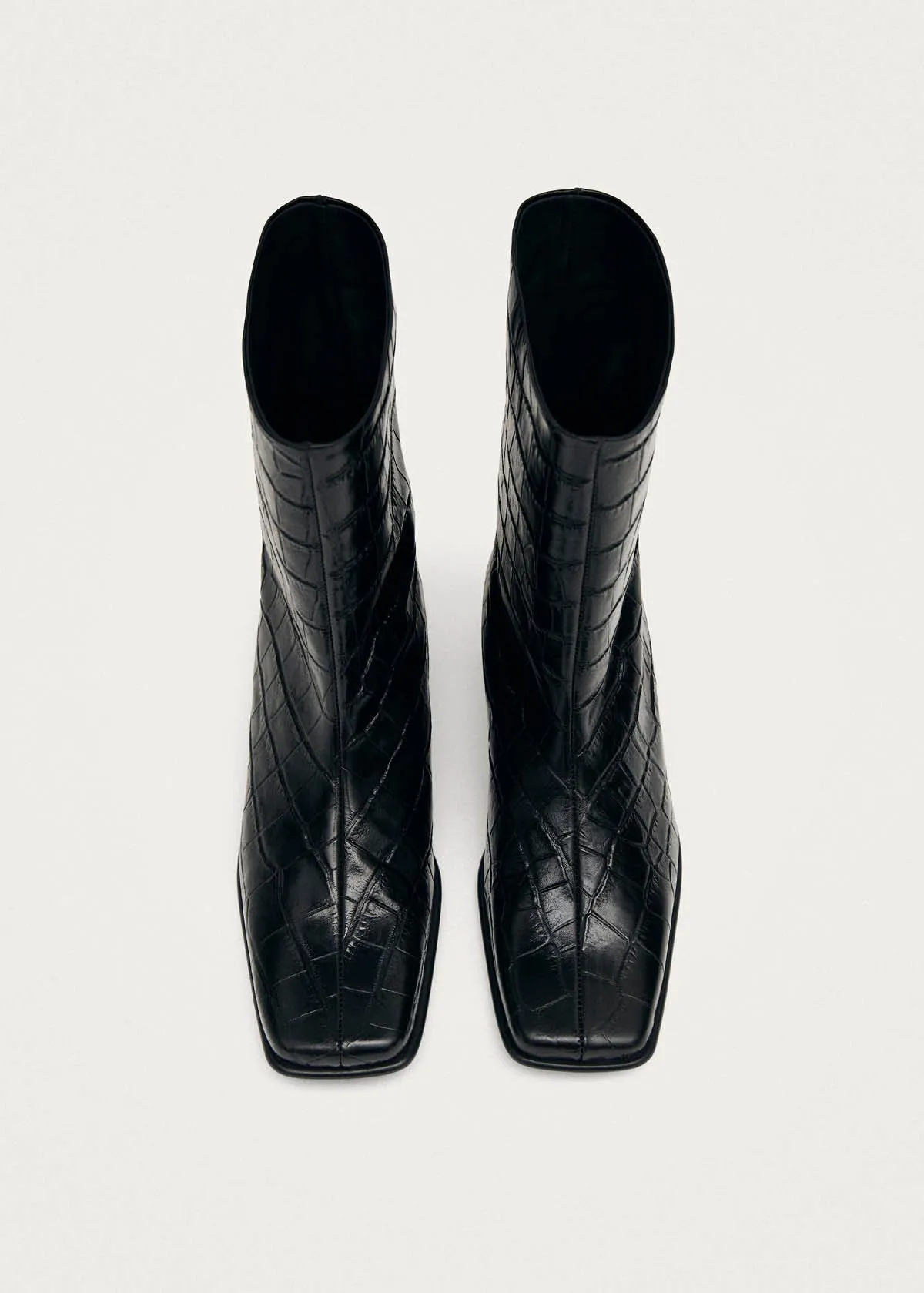 Quinn Alli Black Leather Ankle Boots sold by Alohas product image thumbnail 4